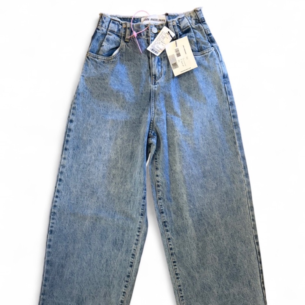 Ann Andelman Distressed Blue Barrel Leg Jeans, Size 25 **NEW WITH TAGS!
